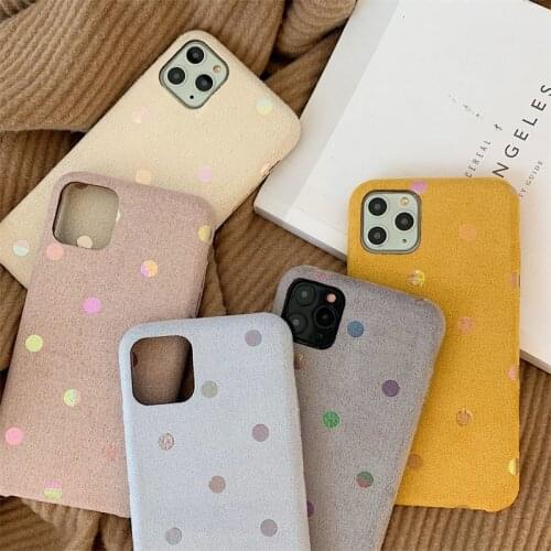 Cute wave point suede Phone Case For iPhone 11 Pro Max XR XS Max X Fashion cover For iPhone 7 8 6 6S Plus Luxury Warm PU Fundas