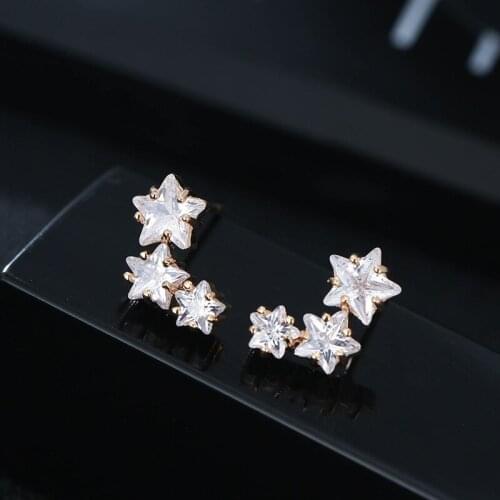DE077 Fashion Delicacy Elegant Street Snap Series Creative Zircon Star Earrings Gift Party Banquet WOMENS Jewelry Earrings