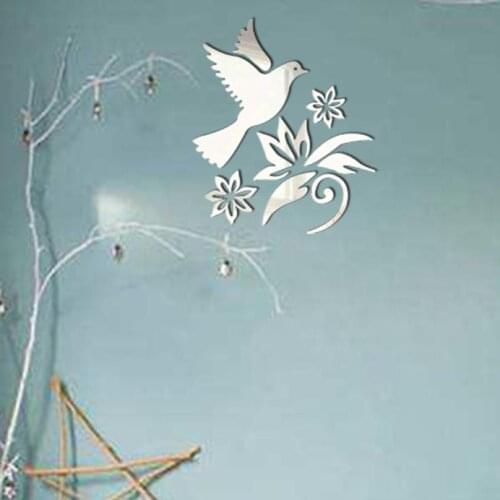 Wallstickers Etiqueta Da Parede 350*350mm Mirror Stickers 3D Living Room Gold Silver Removable Wall Sticker 18MAR02