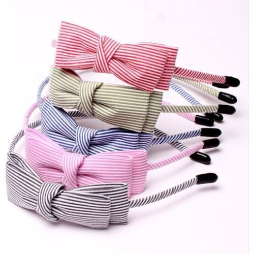 New Stripe Fabric Scrunchy Women Turban headband hair head band wrap accessories for girl Headwear headdress hairband
