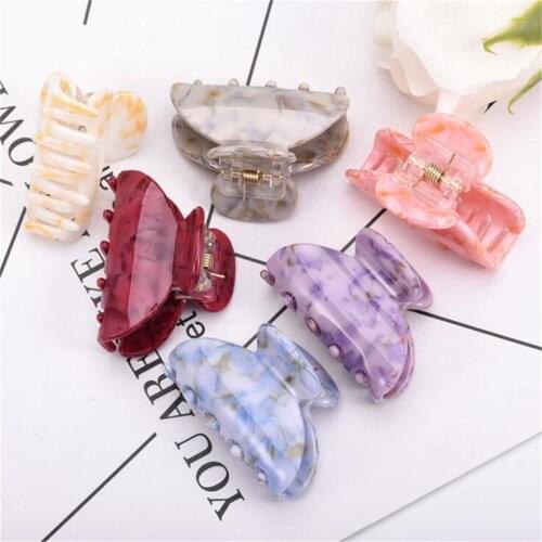 New Large Size High Quality Acrylic Hairpins Candy Color Hair Clip Shiny Crab Hair Claws for Women Girl Hair Styling Tools