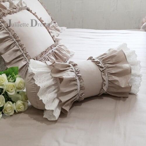 Super beautiful roll cushion cute decorative bed pillow ruffle lace candy cushion cake layer skirt lumbar pillow sofa hand rests
