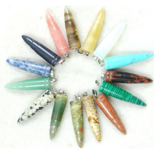 Natural stone tiger eye Turquoises lapis aventurine Quartz Crystal Pendants for diy Jewelry making Necklace10PCS