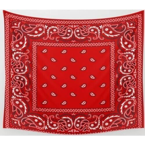 Paisley Bandana Red Southwestern Boho Tapestry Wall Hanging Tapestries Bedspread Wall Art Blanket Throw Towel Window Curtain