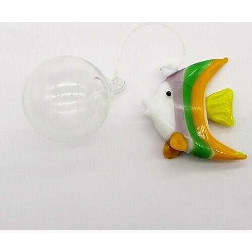 Floating glass fish - Aquarium Mini Fish Figurine - Hand blown glass fish Lamp working Miniature Fish Blown Glass Animal Statues
