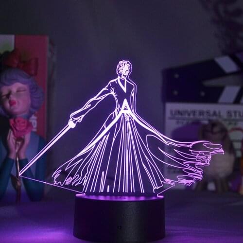 Bedside 3D Table Lamps Swordsman LED Night Light Anime Nightlight Kids Fans Holiday Birthday Gift Bluetooth Base Room Decoration