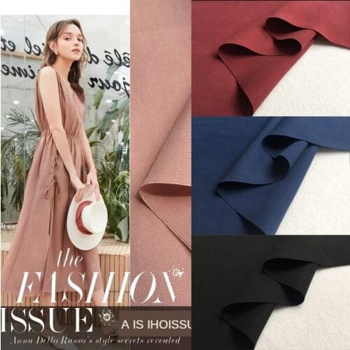 Plain Tencel Fabric for Shirt Dress Pants Work Clothes Clothing Designer Textile High-grade Brocade Sewing Black Blue Summer