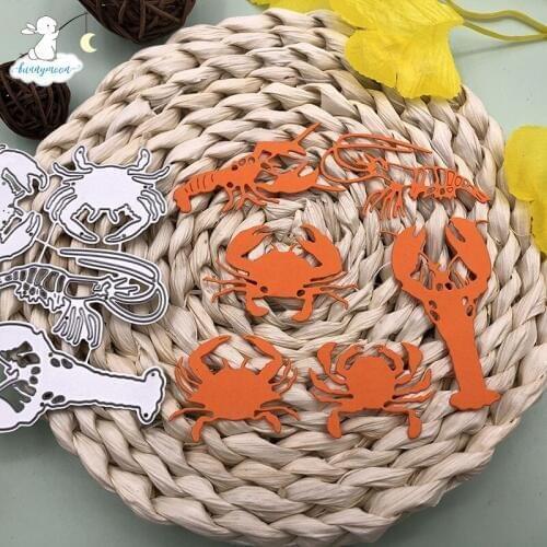 Bunnymoon Seafood Stencil Metal Cutting Dies For Scrapbooking Practice Hands-on DIY Album Card Handmade Tools