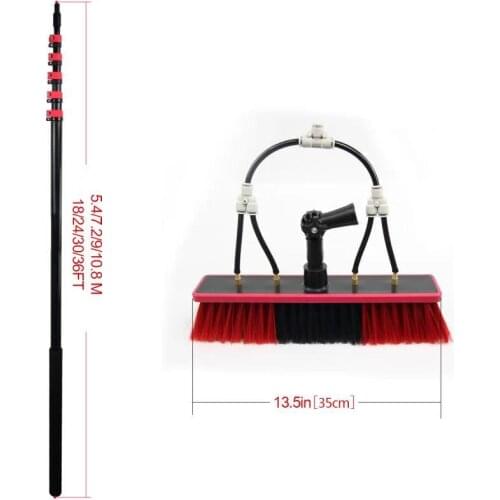 Extension telescopic solar panel cleaning brushes with aluminum extension pole long handle
