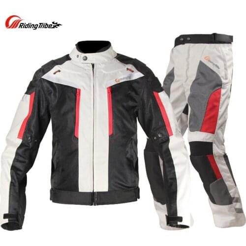 Riding Tribe Windproof Motorcycle Racing Suit Protective Gear Armor Motorcycle Jacket+Motorcycle Pants Hip Protector Moto Set