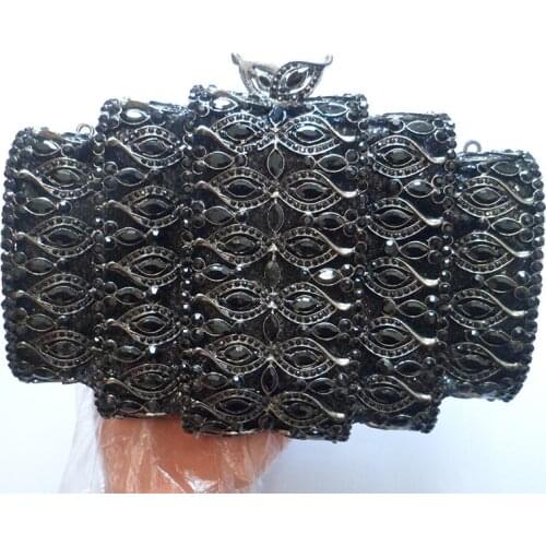 Big Size Black Rhinestone Purse 15 Colors Women Diamond Handbag Elegant Evening Clutches Bags Ladies Crystal Party Phone Clutch