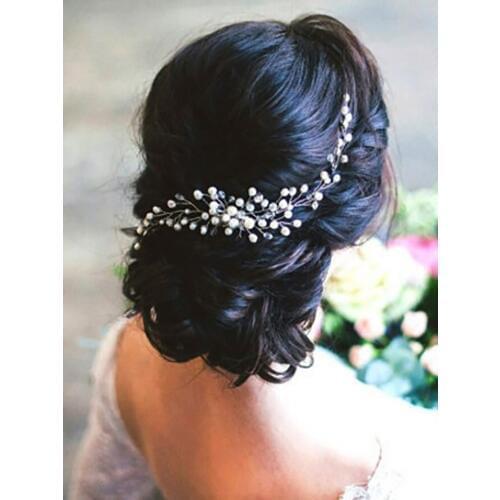 Beautiful Bride Headdress Comb Wedding Dress Hair Accessories Clip Hair Pins for Women Pearl Jewelry Bridal Hair Ornaments
