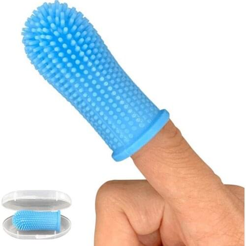 1pc 3 Colors Super Soft Pet Finger Toothbrush Teddy Dog Brush Bad Breath Tartar Teeth Tool Dog Cat Cleaning Supplies