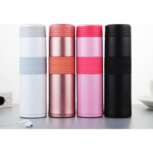 10pcs/lot 450ml Travel mug 15oz tumbler water cup 316 stainless steel coffee tea glass 2 wall insulated vacuum silicone sleeve