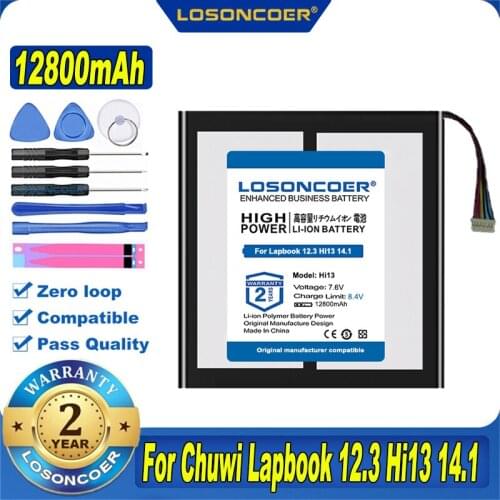100% Original LOSONCOER 12800mAh CWI534 Battery For Chuwi Lapbook 12.3 Hi13 14.1 Tablet PC Battery with 7-wire Plug Batteries