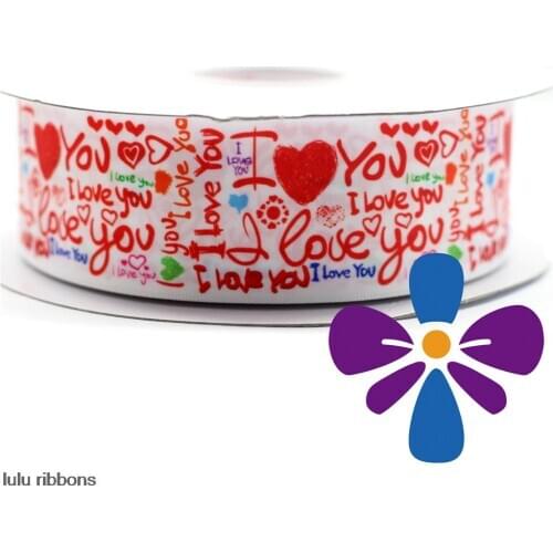 100 Yards 1-1/2" 38mm Valentines Day Heart Love Satin Ribbon DIY Handmade Hair Clips Accessories Wedding gift wrapping ribbon