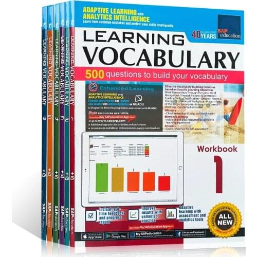 6 Books/Set of Singapores Vocabulary of SAP Learning Vocabulary 1-6st Grade English Books Children Homework Educational Book