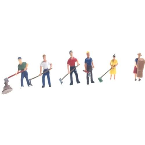 6pcs/lot Architecture Model Plastic Ho Scale Model Train Farmer Figure For Ho Train Layout
