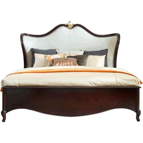 American solid wood bed rubber wood 1.8 meters bedroom double bed modern minimalist light luxury furniture