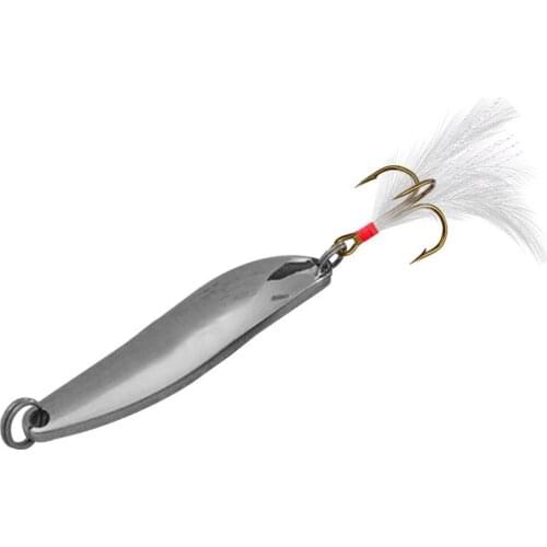 1Pc New 5g/7g/10g/13g/18g/21g Metal Fishing Lure Spoon Sequins Spinner With Feather Hard Bait For Sea Lake Bait Tool Wobblers