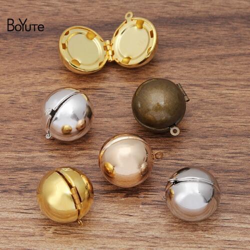 BoYuTe (10 Pieces/Lot) 18MM Metal Brass Ball Locket Pendant Diy Photo Locket Factory Direct Sale