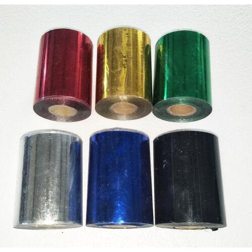 6 Rolls Hot Foil Stamping Paper Heat Transfer Anodized Gilded Paper gold slilver blue red black and green 8cmx120m