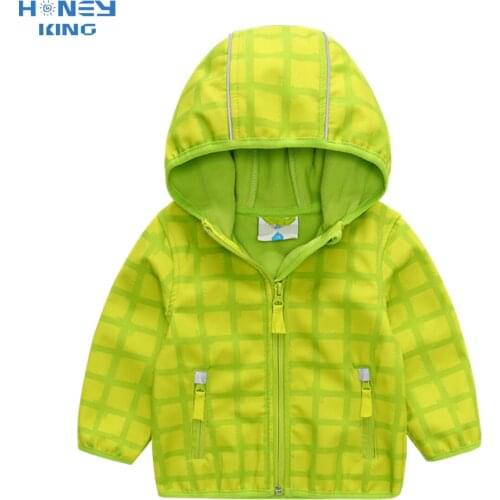 HONEYKING Spring Autumn Girls Windbreaker Coat Baby Kids Flower Embroidery Hooded Outwear Baby Kids Coats Jacket Clothing