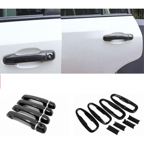For Toyota Land Cruiser Prado FJ150 150 2010-2018 2019 ABS Carbon Black Car Door Handle Cover Door Bowl Car Styling Accessories