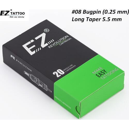 EZ Revolution Needle Cartridge # 08 ( 0.25 MM ) Magnum Tattoo Needles for Rotary Tattoo Machine Grips 20PCS/Box