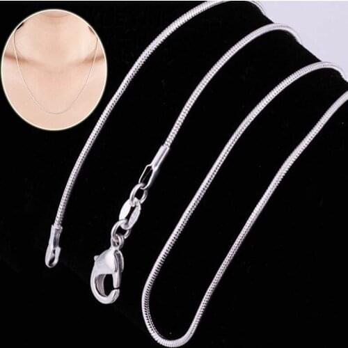 Snake Smooth Chain Necklace Lobster Clasps Link DIY Charms Pendant Fine Jewelry