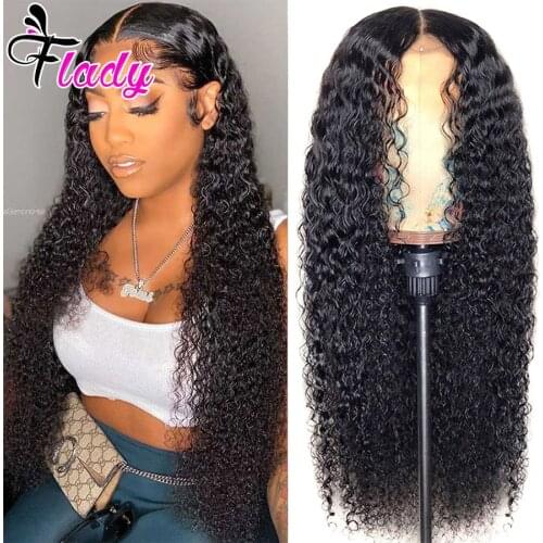 Indian Kinky Curly 13x4 Lace Frontal Wig HD Transparent Lace Front Human Hair Wigs For Black Women PrePlucked Remy Flady Hair