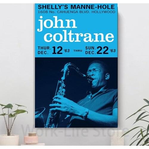 JOHN COLTRANE 1963 Jazz Gig Poster Canvas Prints Music Wall Art Picture Bar Pub Home Room Decor Man Cave Decoration Painting