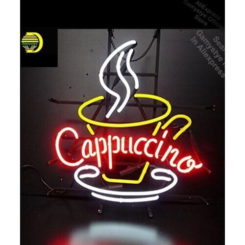 Cappuccino Coffee Neon Sign neon bulb Sign Glass Neon Light Art Personalized Custom Neon Sign Lamp Logo Coffee Bar Pet Shop Sign