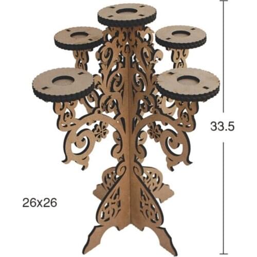 L169 Laser Cut Candlestick, Hobby Wood Painting Mdf Candlestick