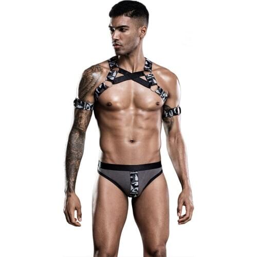 Men Erotic Uniform Adult Bar Performance Bondage Show Sexy Lingerie Temptation Men Gay Role Playing Costumes Sexy Lingerie Hot