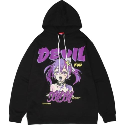 Anime Graphic Hoodie Men Harajuku Japanese Streetwear Hip Hop 100% Cotton Oversized Hoodie for Men 2021 Autumn Male Sweatshirt