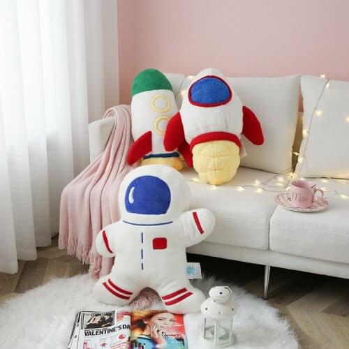 Child 2021 New Space Series Pillow Spaceship Rocket Plush Toy Doll Decoration Pillow Office Cushion Sofa Cushion Creative Gift