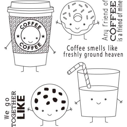 Coffee and Tea Cup Transparent Clear Silicone Stamp/Seal for DIY scrapbooking/photo album Decorative clear stamp M1011
