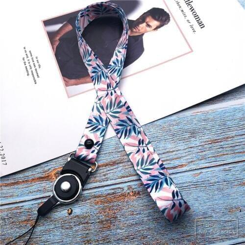 Two in one Mobile Phone Strap Fashion Leaves Lanyard Neck Strap For Keys ID Card For Huawei USB Badge Holder DIY Hang Rope