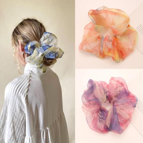 Colorful Oversized Scrunchies Hair Ties Elastic Hair Band Ropes Women Girls Ponytail Holder Fashion Headband Hair Accessories