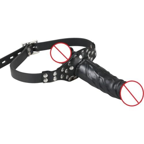 Adult sex toys open mouth deep throat practice silicone double-headed penis mouth plugs short lengthened mouth flail sex toys