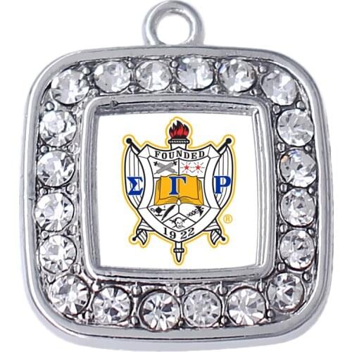 SIGMA GAMMA RHO sorority society badge pattern rhinestone metal round bling charm