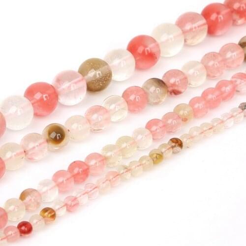 Hot Sale Fashion Synthetic Watermelon Round Crystal stone beads 15" For DIY Jewelry making 4mm 6mm 8mm 10mm pick for Necklace