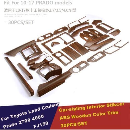 Car Styling Sticker Accessories Interior Moulding Trim For Toyota Land Cruiser Prado 150 LC150 FJ150 2014 2015 2016 2017 30pcs