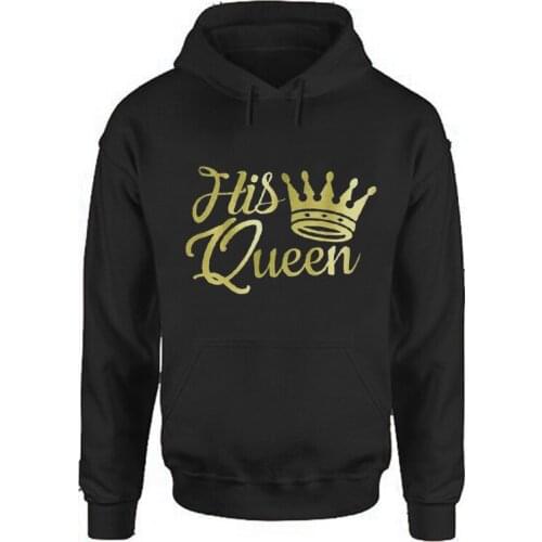 Her King and His Queen Sweatshirt Matching Love Couples Hoodies Women Best Couple Fall 2021 Women Lovers Tops M