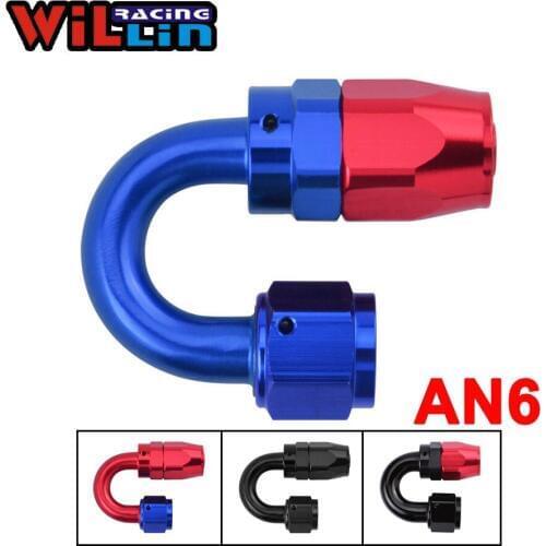 WILLIN - AN06 AN Aluminum Swivel Hose End 180 degree Swivel Hose fitting Oil/Fuel Fitting Adaptor Oil cooler hose fitting