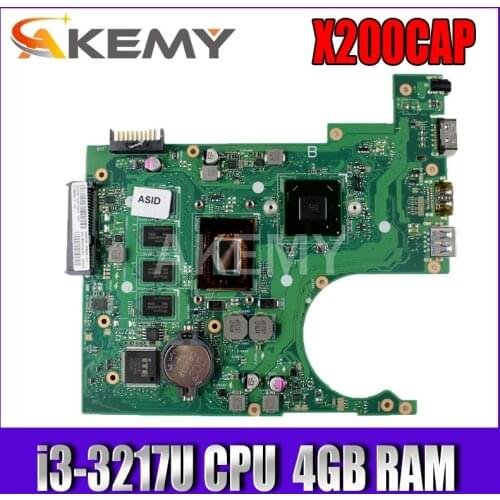 X200CA Motherboard i3-3217CPU 4GB RAM For ASUS X200C X200CA X200CAP Laptop Motherboard X200CA Mainboard REV 2.0 Test OK
