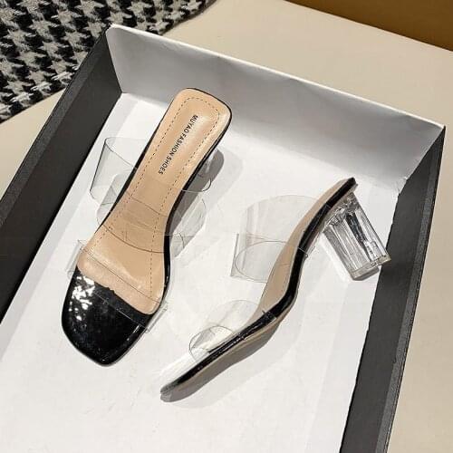 Women Sandals Clear Heels Slippers Summer Shoes Woman Transparent Pvc High Pumps Wedding Jelly Buty Damskie Elegant High Heels