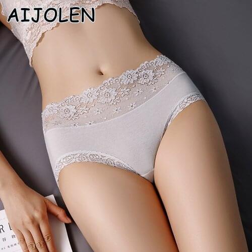 AIJOLEN Autumn and Winter High Waist Warm Cotton Briefs Ladies Lace Flower Double Stitching Panties Comfortable Underwear