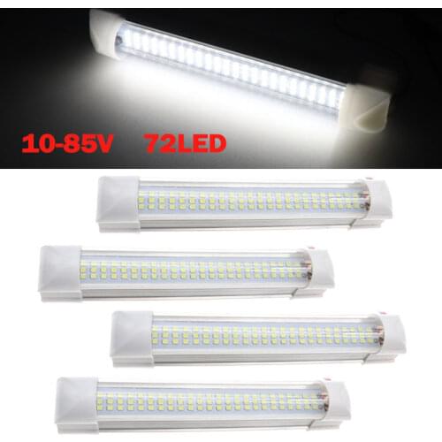 1/2/4Pcs 10-85V 72 LED Vehicle Interior Strip Light Bar Car Van Caravan Boat Truck Trailer Lamp For Outdoor Camping Home